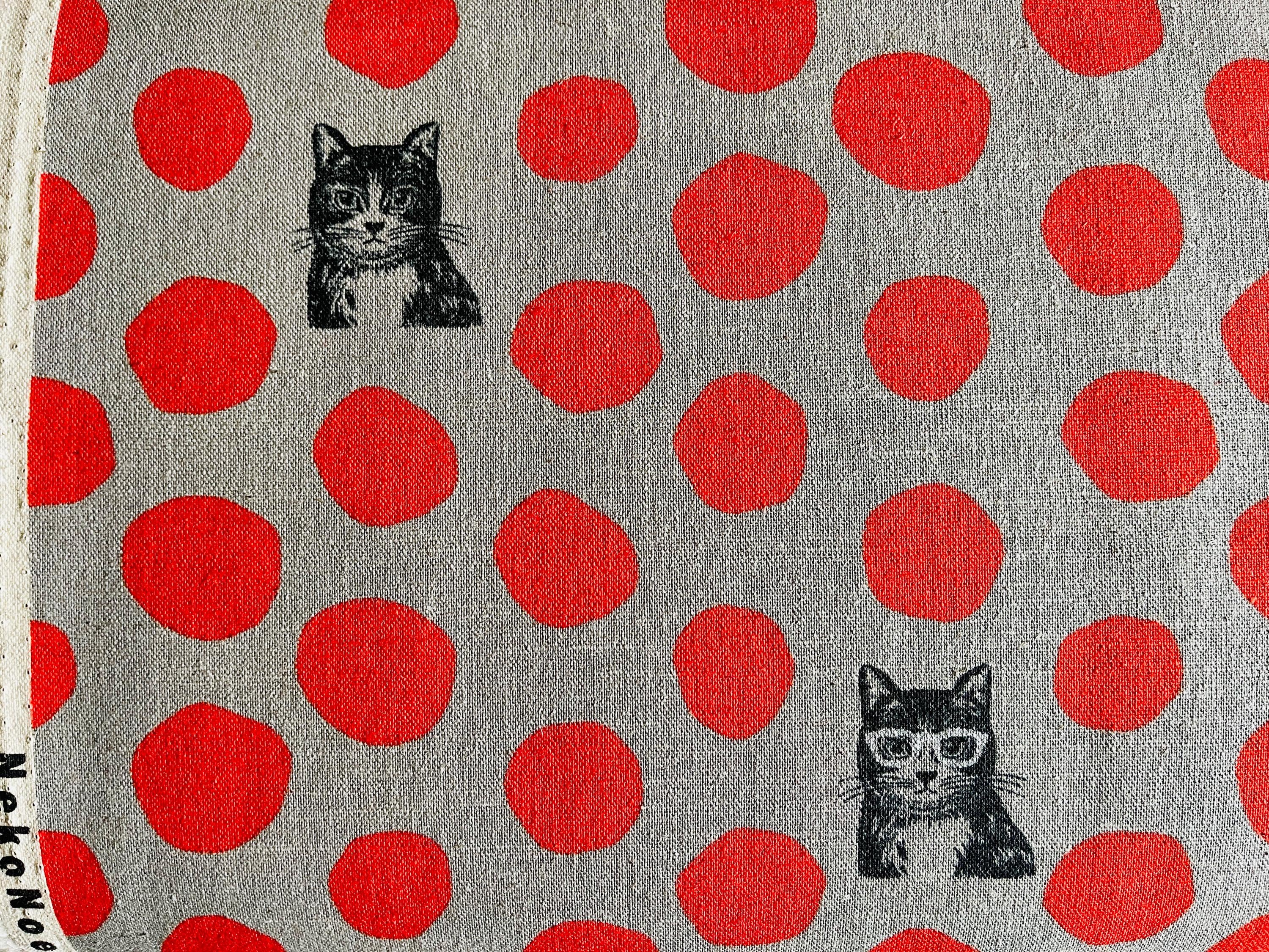 Cat - Cat Cotton Linen Canvas - Echino - Japanese Fabric - EYX 90000-900