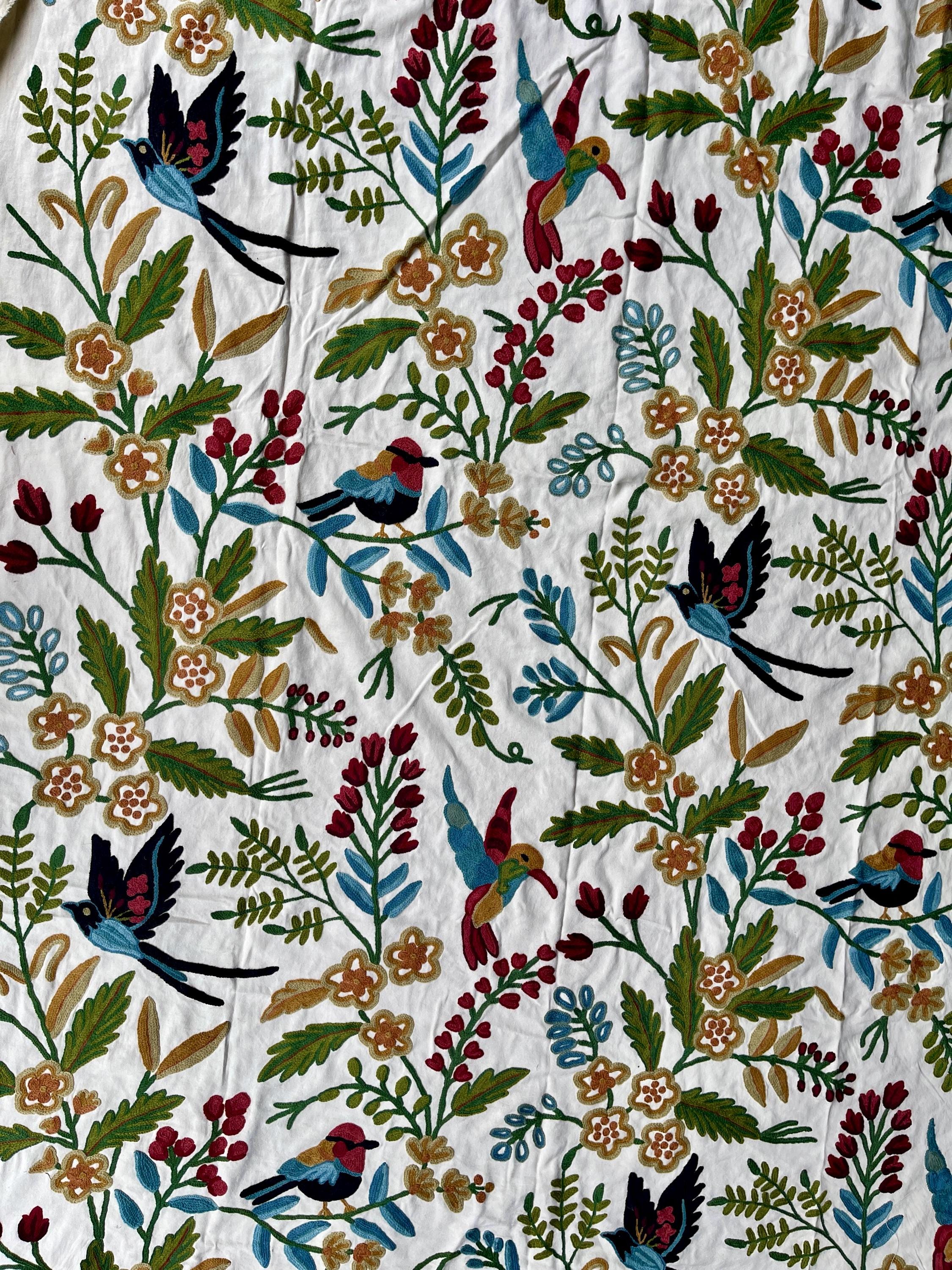 Crewel Embroidery Fabric-Kashmir Crewel-Cotton Duck-Myth Urban Spring