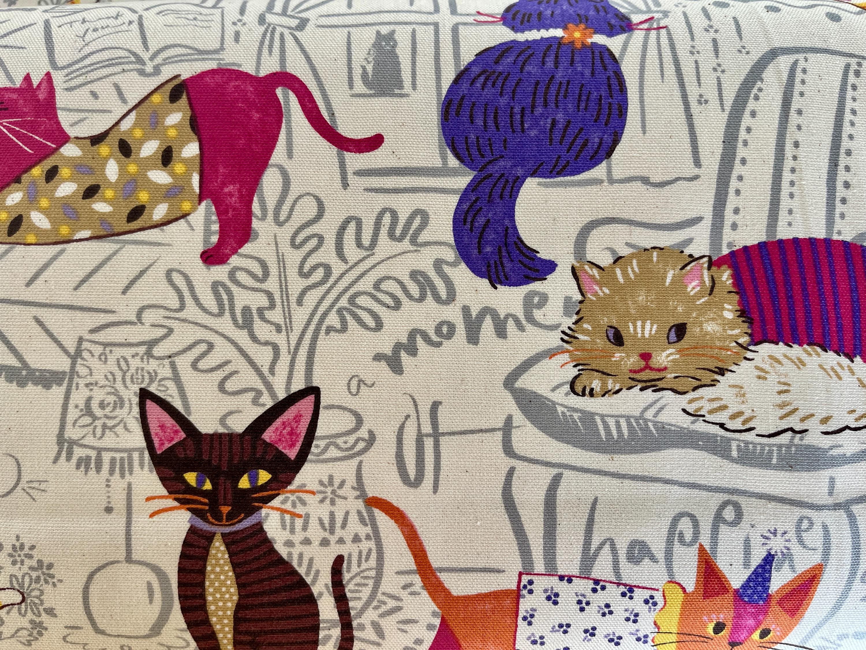 Cat-Cat Fabric-Japanese Fabric-Kokka-Cotton Oxford-Mask Fabric