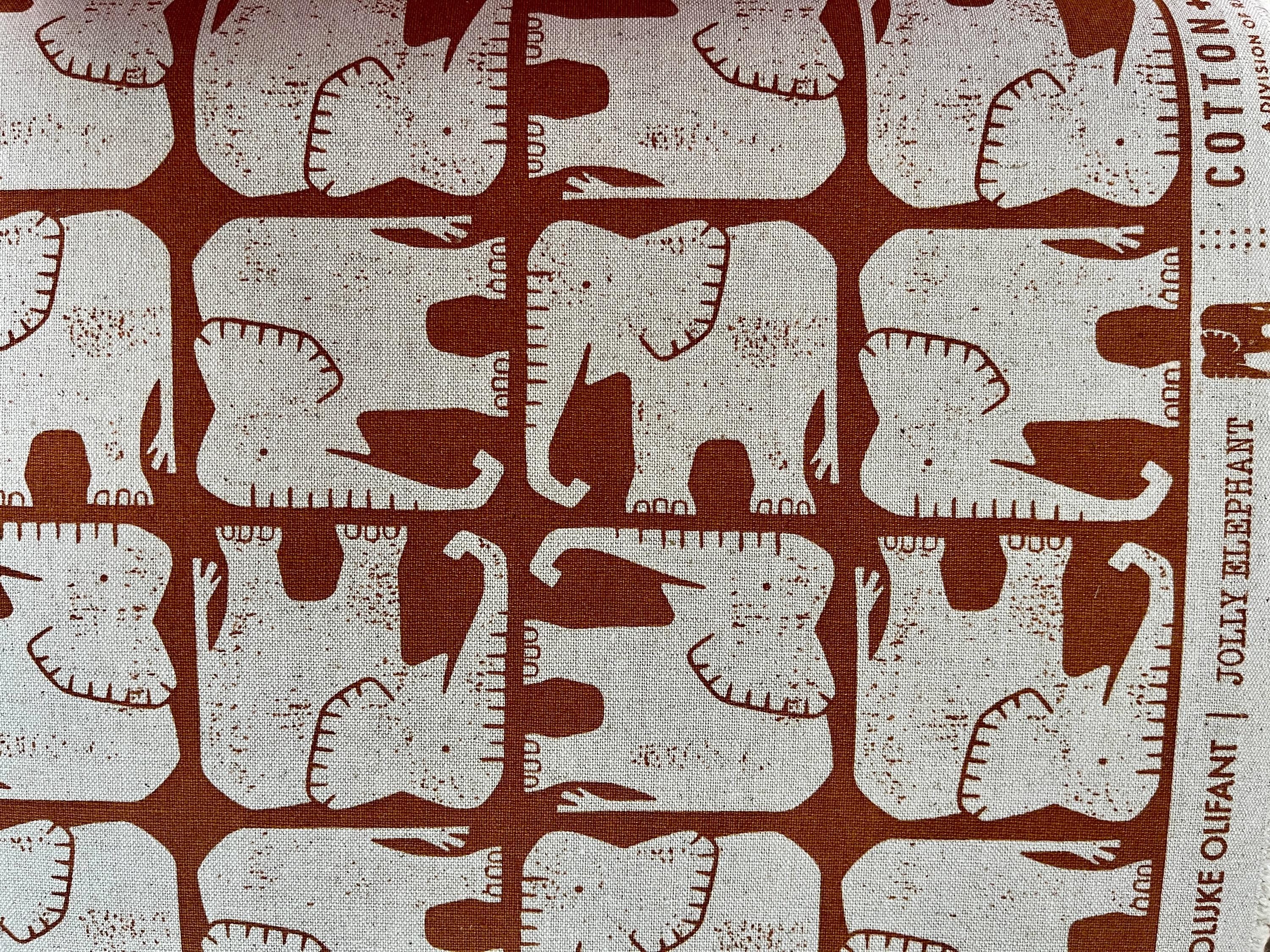 Rising Sun - Jolly Elephant - Umber Unbleached Canvas - Loes Van Oosten