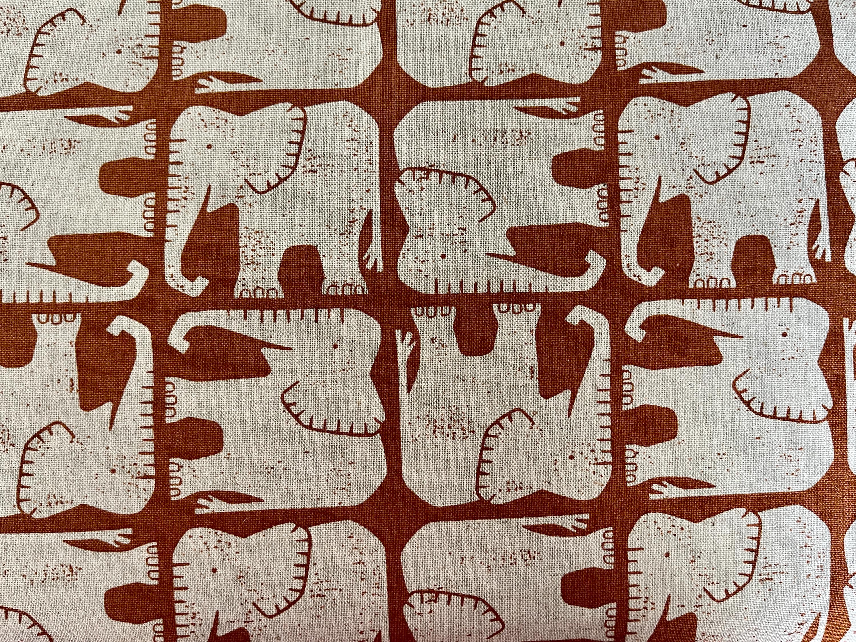 Rising Sun - Jolly Elephant - Umber Unbleached Canvas - Loes Van Oosten