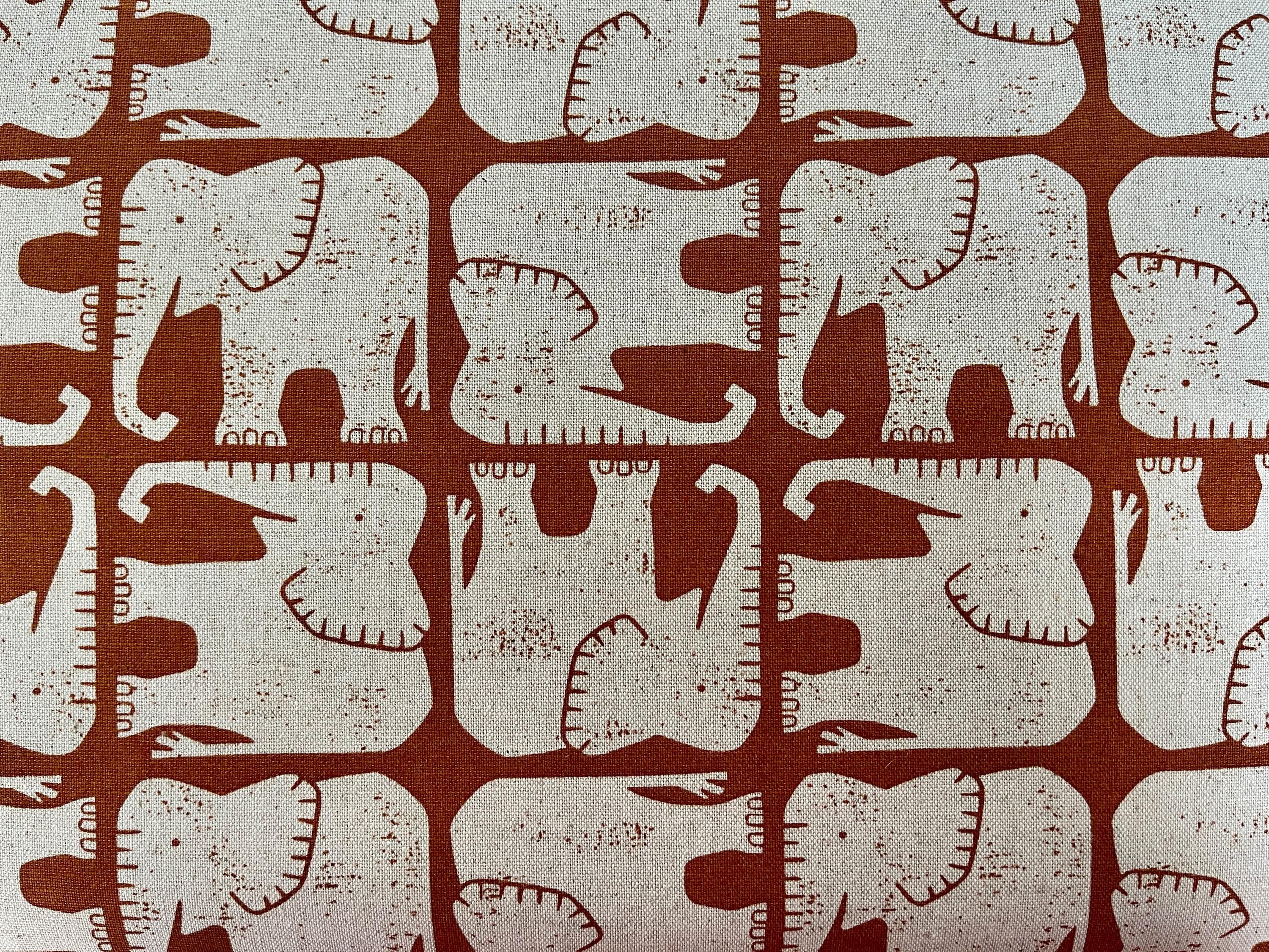 Rising Sun - Jolly Elephant - Umber Unbleached Canvas - Loes Van Oosten