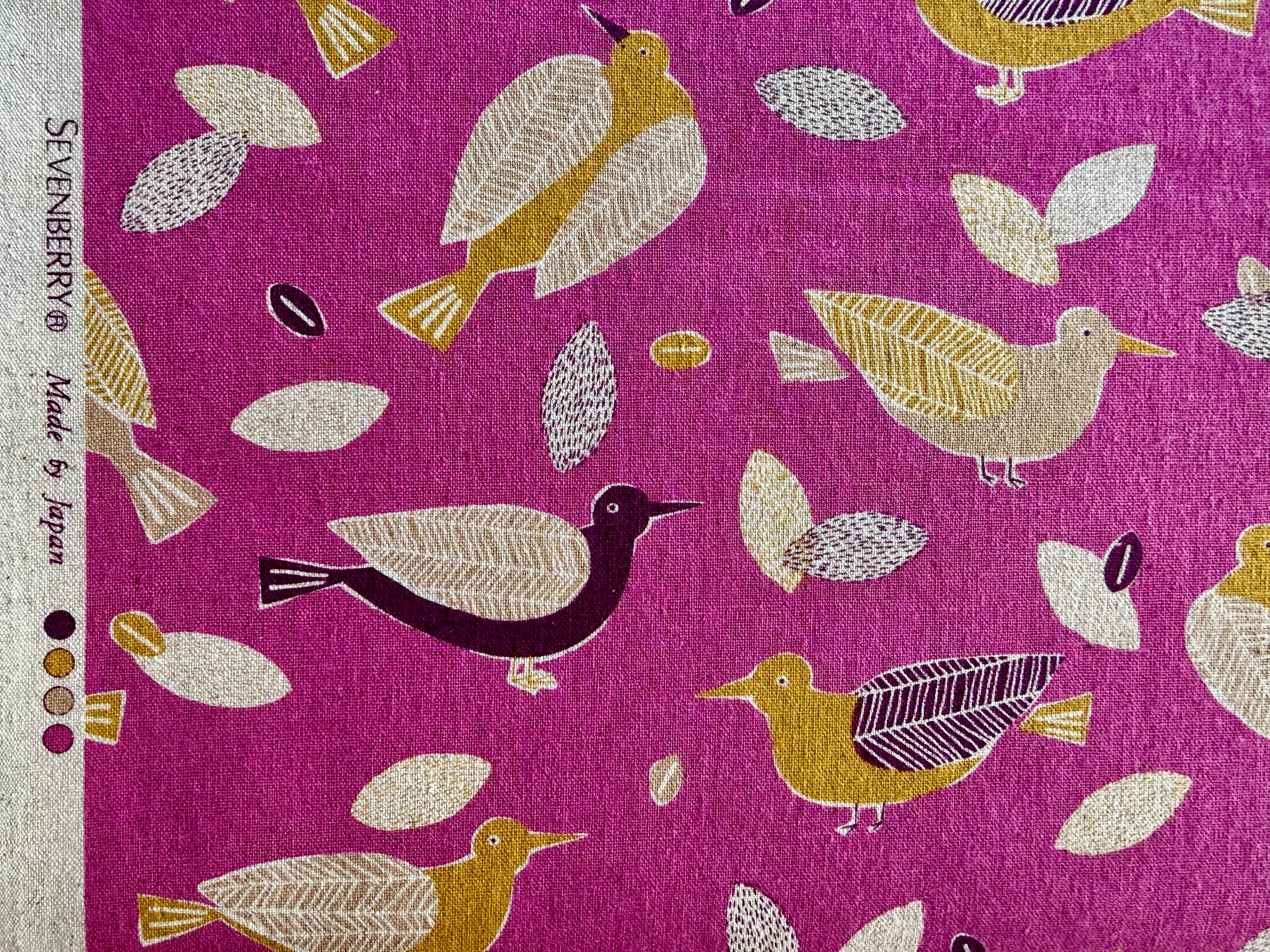 Bird-Bird Cotton Linen Canvas-Robert Kaufman-Japanese Fabric