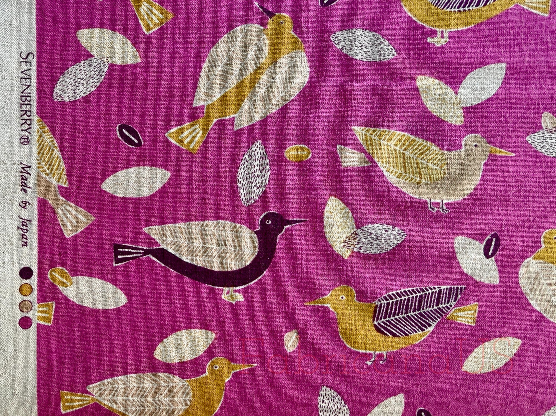Bird-Bird Cotton Linen Canvas-Robert Kaufman-Japanese Fabric