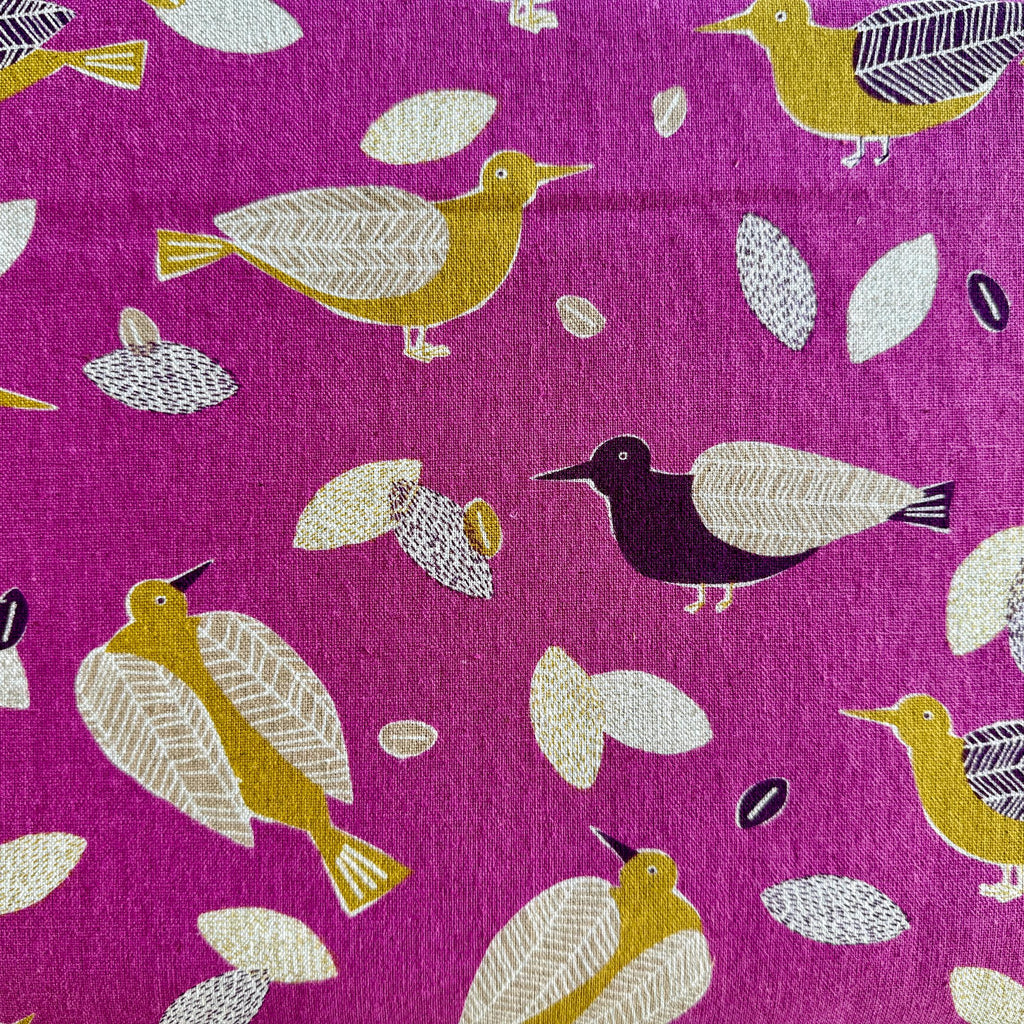 Bird-Bird Cotton Linen Canvas-Robert Kaufman-Japanese Fabric