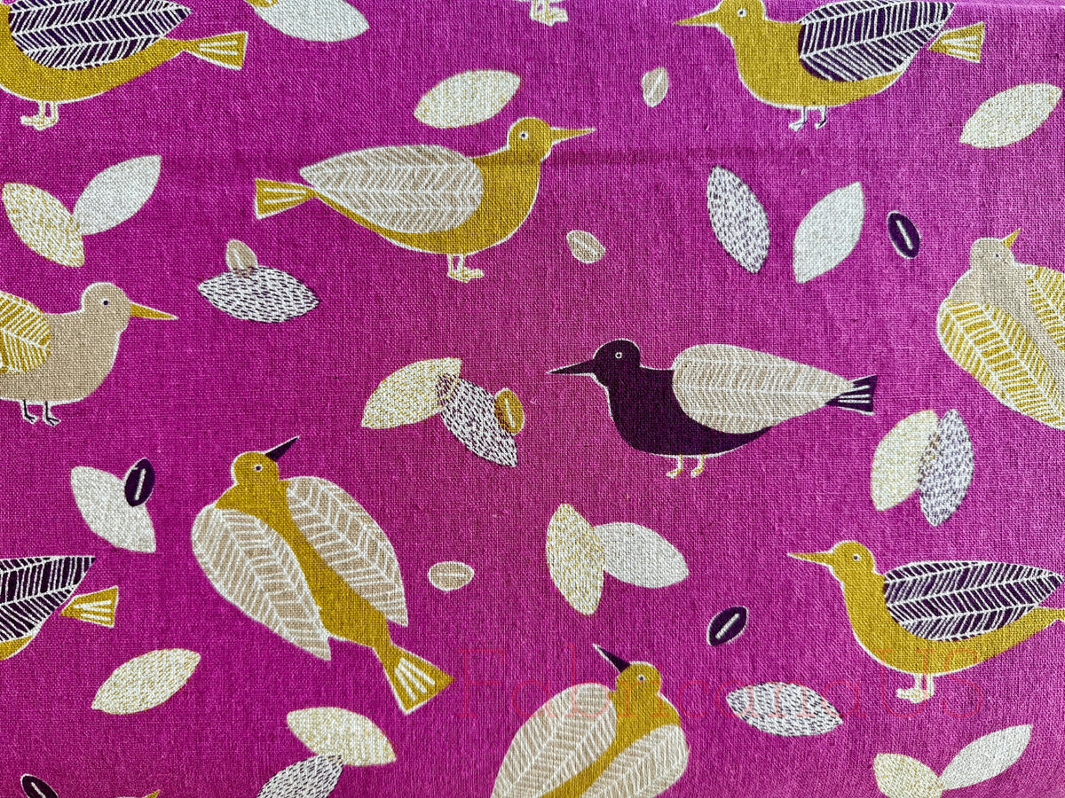 Bird-Bird Cotton Linen Canvas-Robert Kaufman-Japanese Fabric