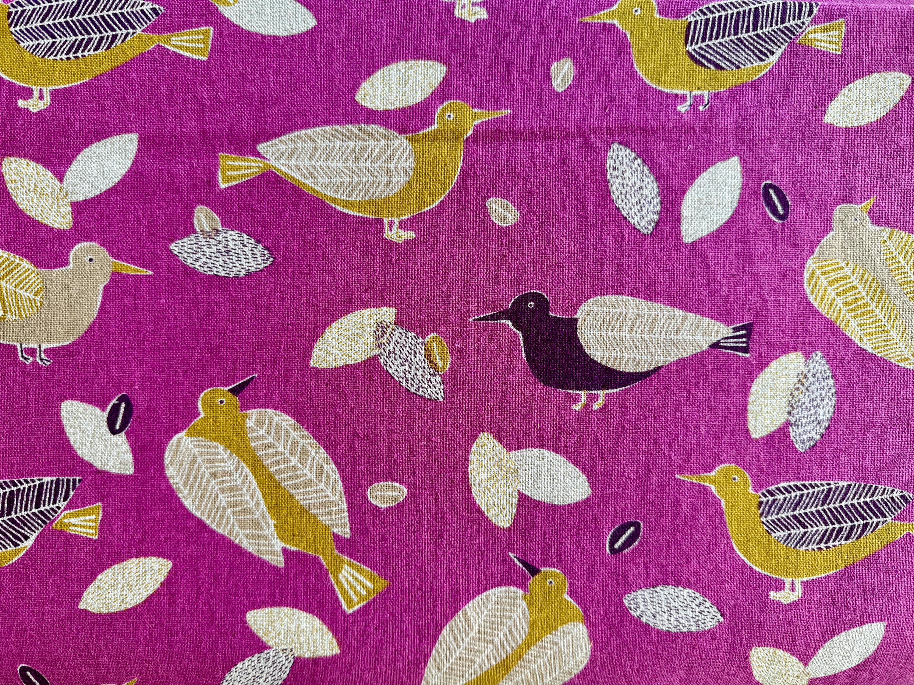 Bird-Bird Cotton Linen Canvas-Robert Kaufman-Japanese Fabric