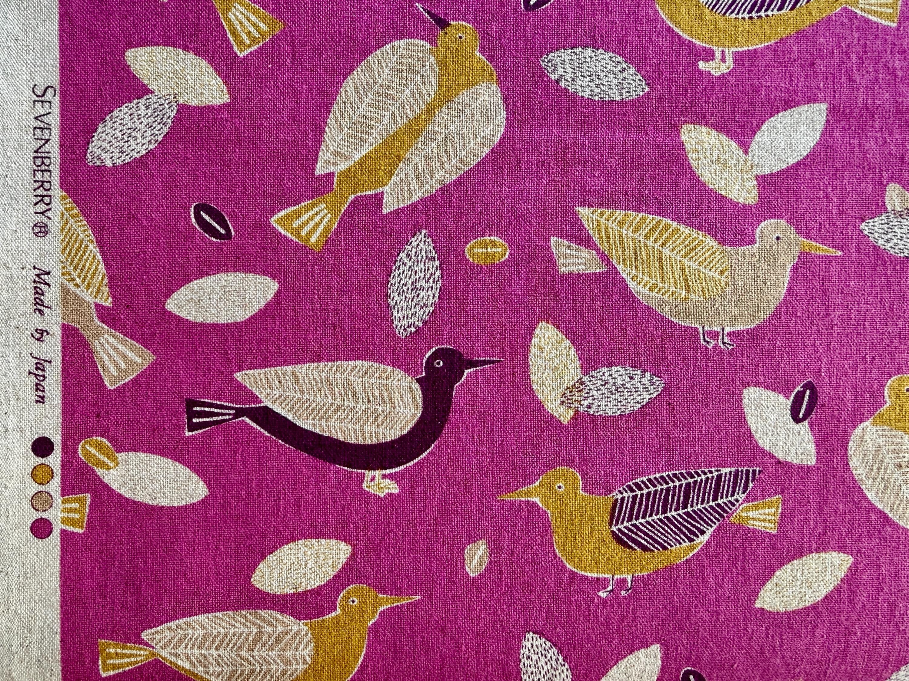 Bird-Bird Cotton Linen Canvas-Robert Kaufman-Japanese Fabric