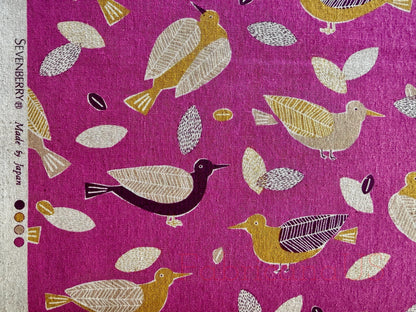 Bird-Bird Cotton Linen Canvas-Robert Kaufman-Japanese Fabric