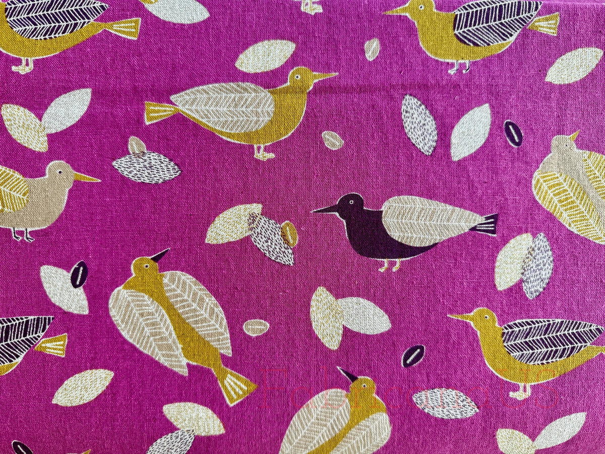 Bird-Bird Cotton Linen Canvas-Robert Kaufman-Japanese Fabric