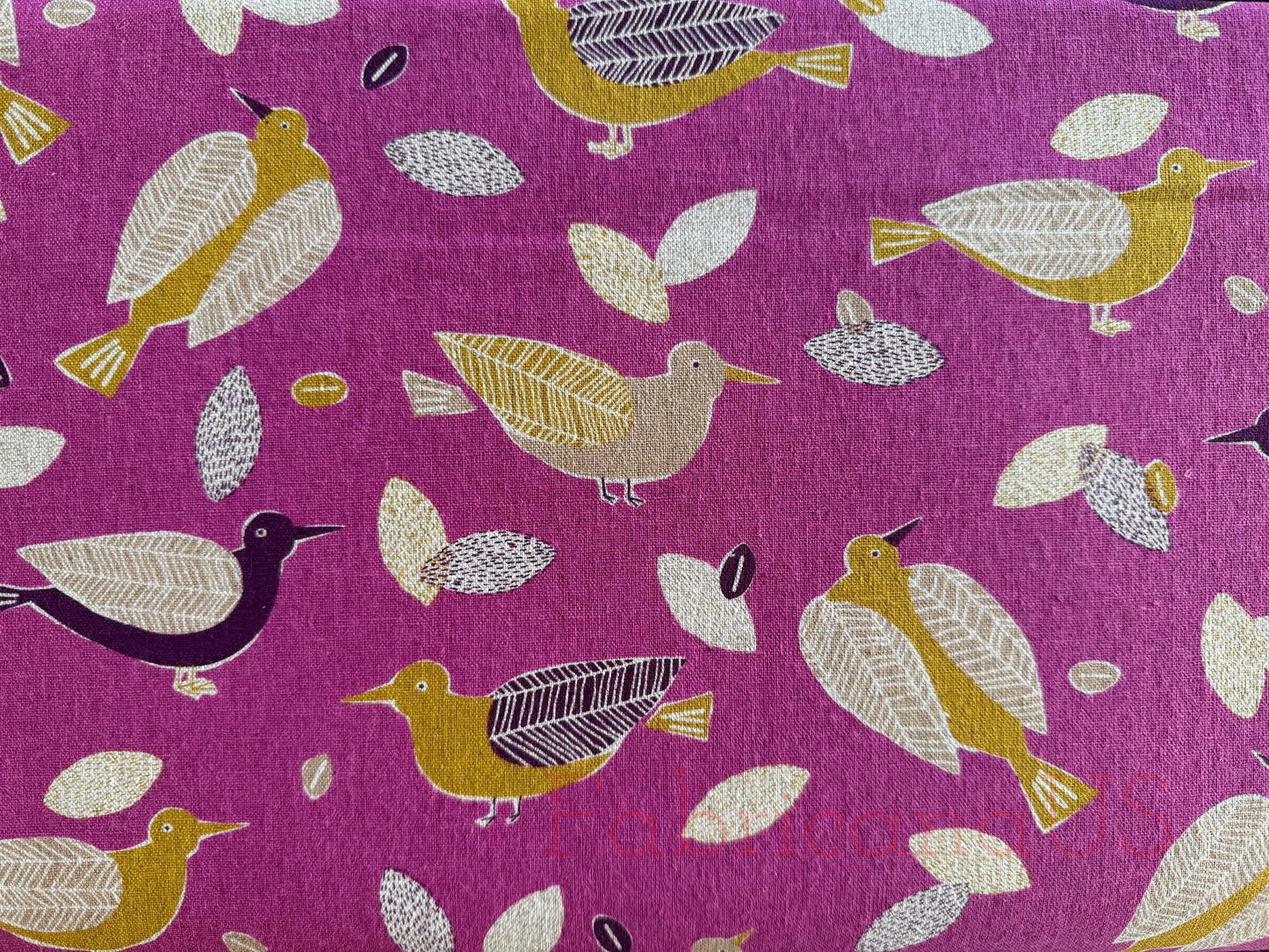 Bird-Bird Cotton Linen Canvas-Robert Kaufman-Japanese Fabric