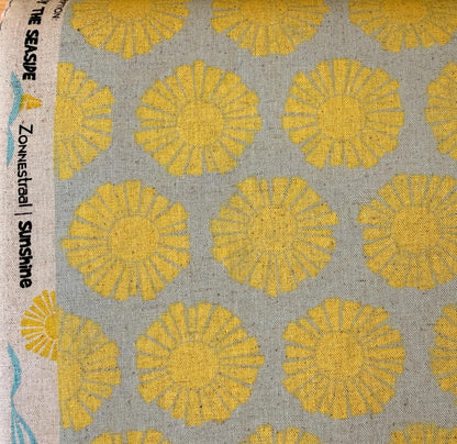 By the Seaside-Sunshine Sky Blue Unbleached Canvas-Loes Van Oosten-Cotton Steel-Aan Zee