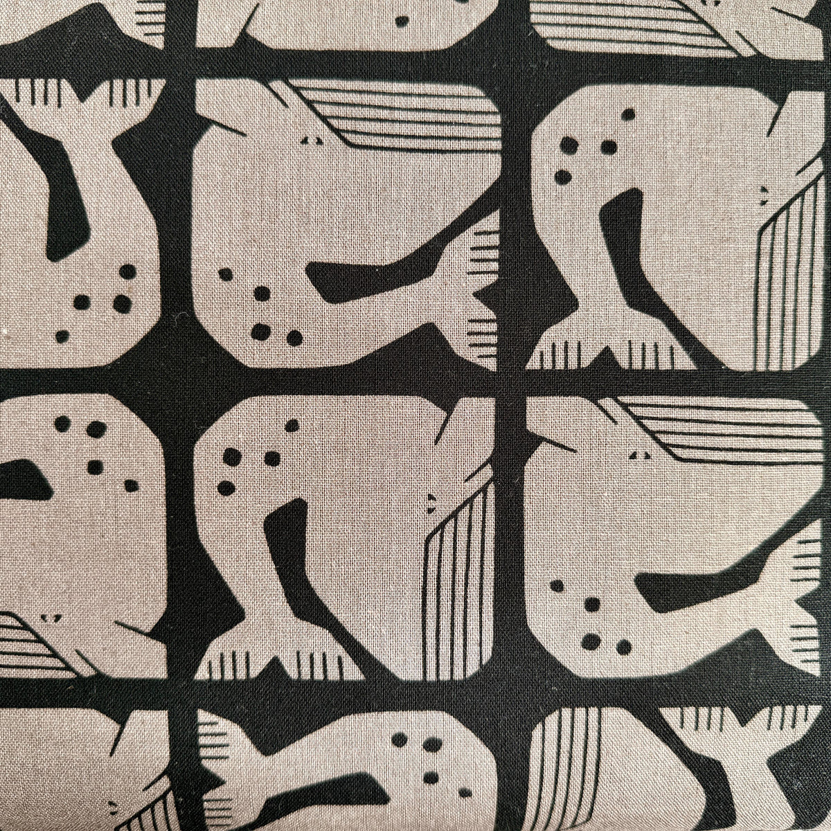 By the Seaside II -Grumpy Whale-Black Unbleached Canvas-Loes Van Oosten-Cotton Steel