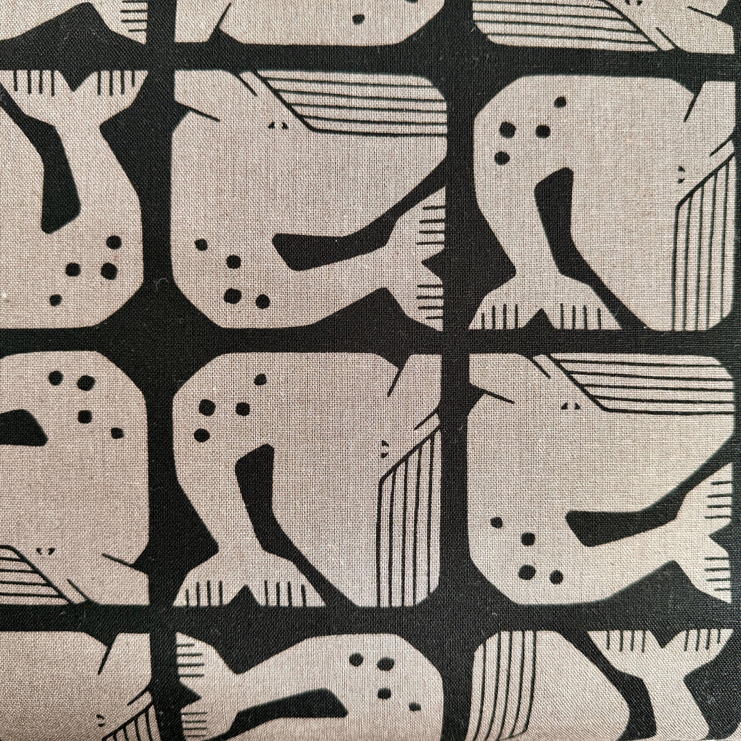 By the Seaside II -Grumpy Whale-Black Unbleached Canvas-Loes Van Oosten-Cotton Steel