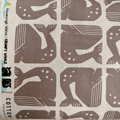 By the Seaside II-Grumpy Whale-Dark Gray Unbleached Canvas-Loes Van Oosten-Cotton Steel