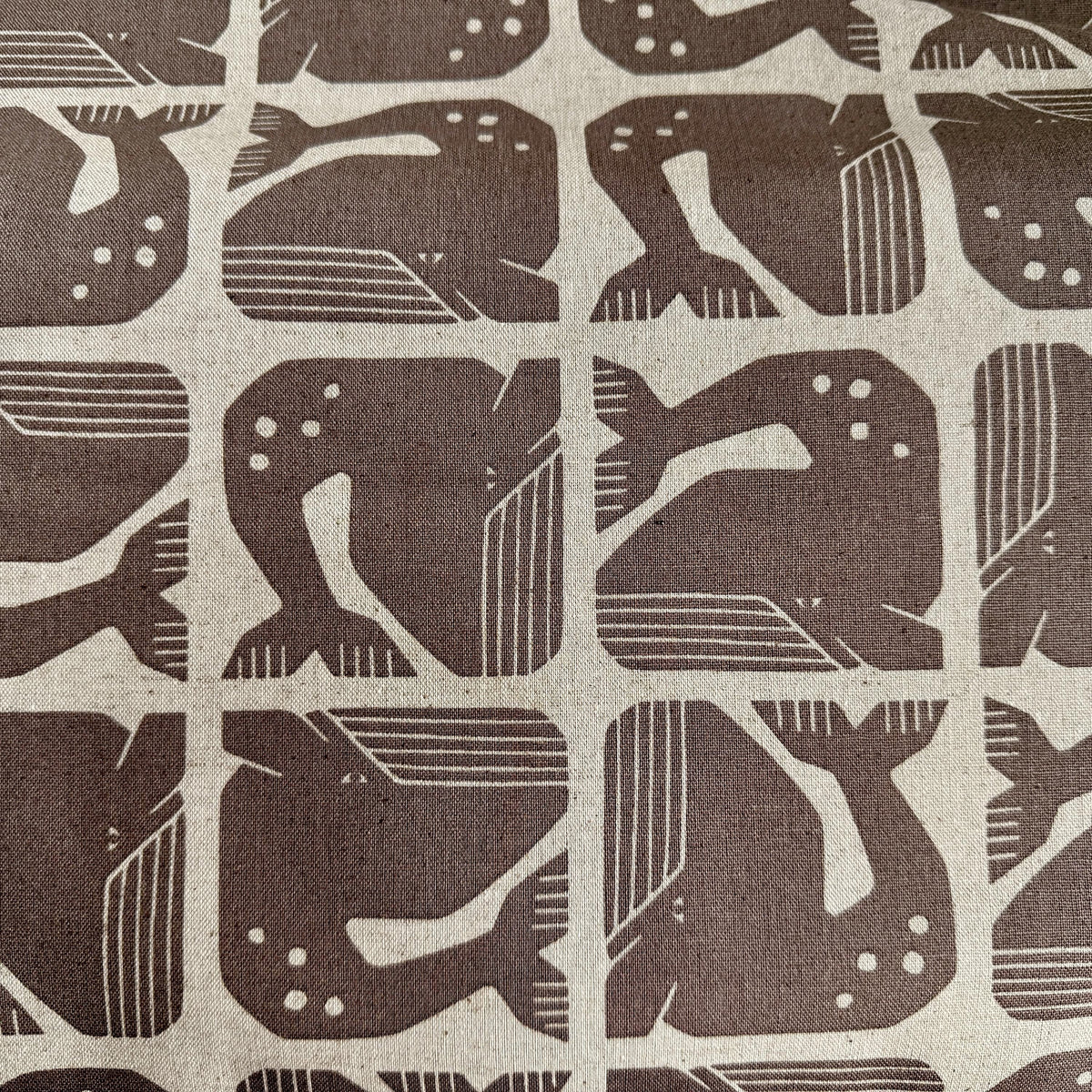 By the Seaside II-Grumpy Whale-Dark Gray Unbleached Canvas-Loes Van Oosten-Cotton Steel