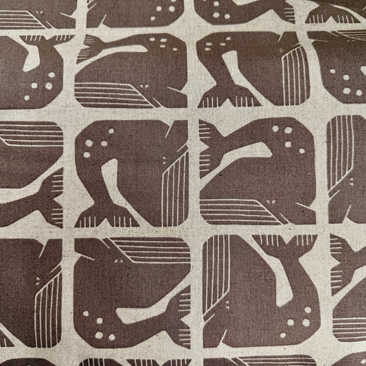 By the Seaside II-Grumpy Whale-Dark Gray Unbleached Canvas-Loes Van Oosten-Cotton Steel