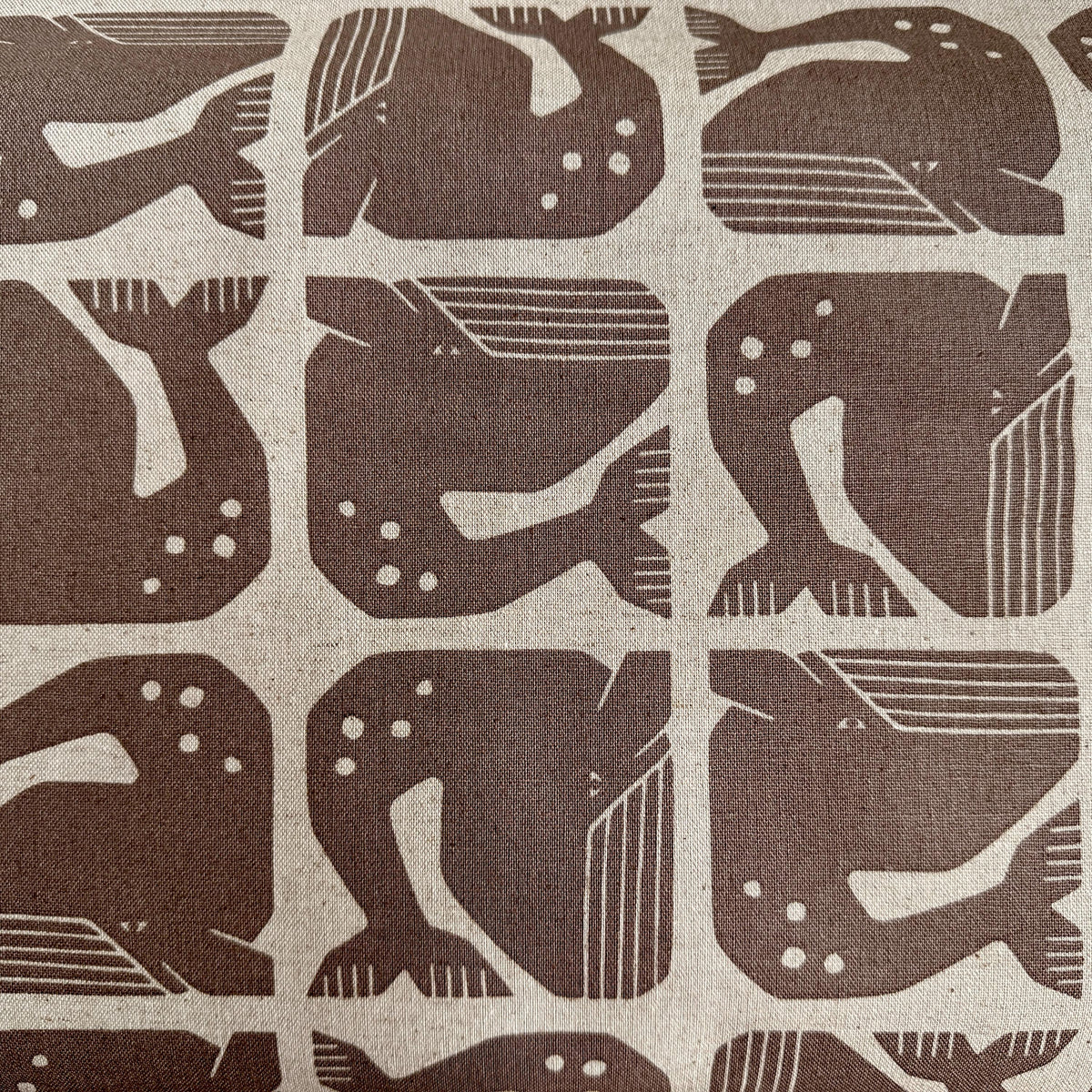 By the Seaside II-Grumpy Whale-Dark Gray Unbleached Canvas-Loes Van Oosten-Cotton Steel