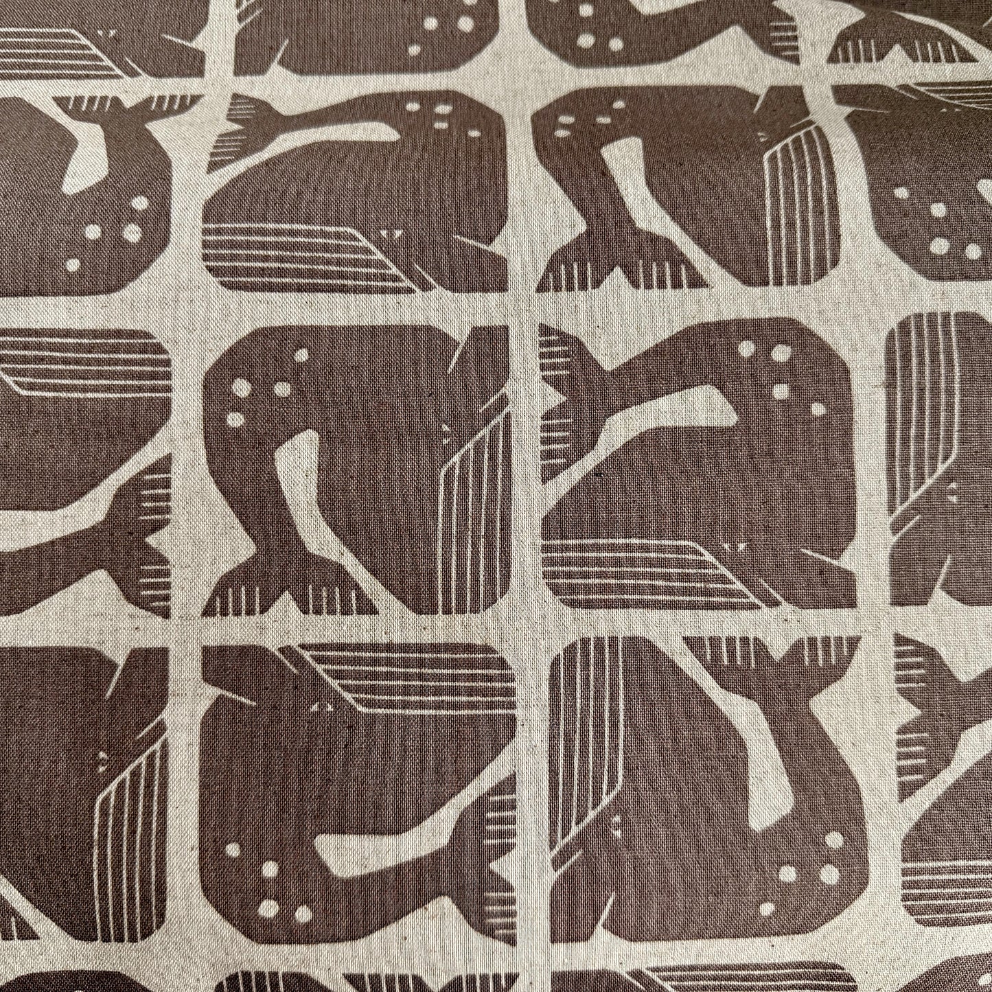 By the Seaside II-Grumpy Whale-Dark Gray Unbleached Canvas-Loes Van Oosten-Cotton Steel