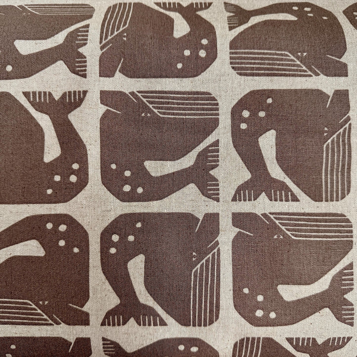 By the Seaside II-Grumpy Whale-Dark Gray Unbleached Canvas-Loes Van Oosten-Cotton Steel