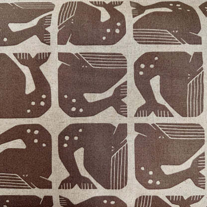 By the Seaside II-Grumpy Whale-Dark Gray Unbleached Canvas-Loes Van Oosten-Cotton Steel