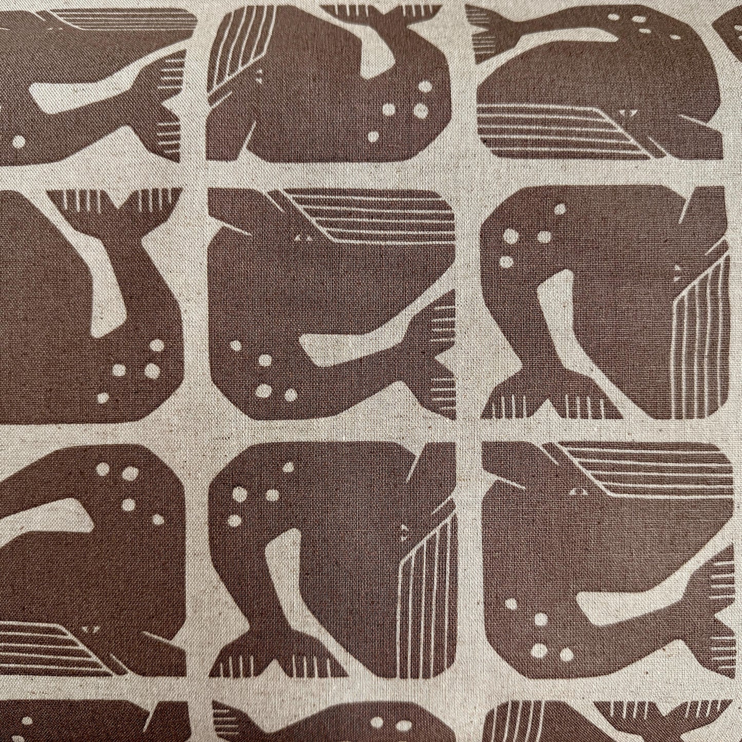 By the Seaside II-Grumpy Whale-Dark Gray Unbleached Canvas-Loes Van Oosten-Cotton Steel