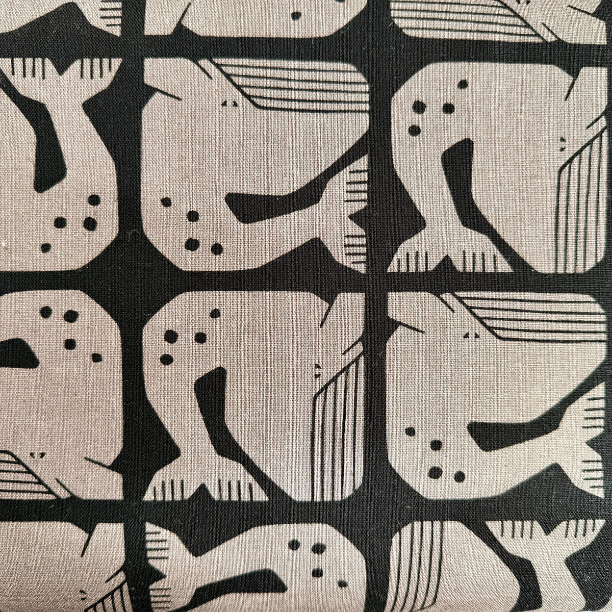 By the Seaside II -Grumpy Whale-Black Unbleached Canvas-Loes Van Oosten-Cotton Steel