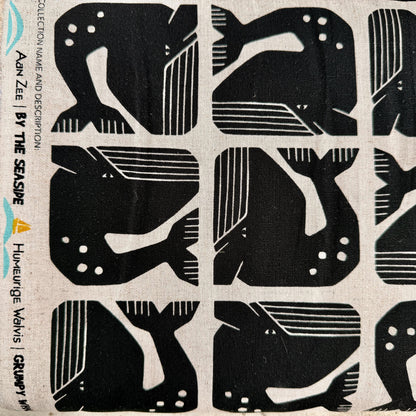 By the Seaside II-Grumpy Whale-Night Sky Unbleached Canvas-Loes Van Oosten-Cotton Steel