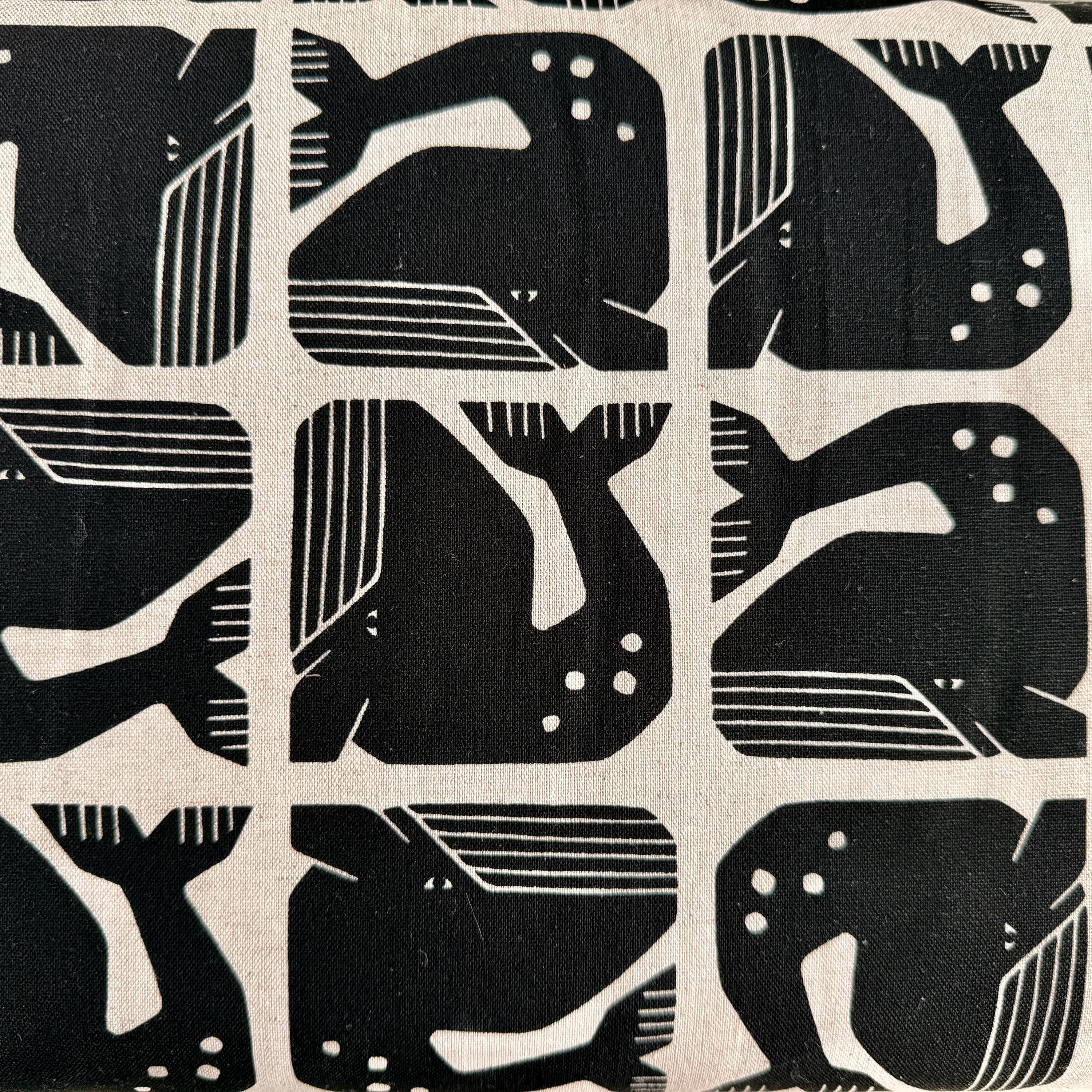 By the Seaside II-Grumpy Whale-Night Sky Unbleached Canvas-Loes Van Oosten-Cotton Steel