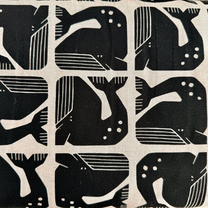 By the Seaside II-Grumpy Whale-Night Sky Unbleached Canvas-Loes Van Oosten-Cotton Steel