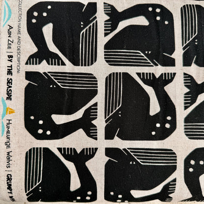 By the Seaside II-Grumpy Whale-Night Sky Unbleached Canvas-Loes Van Oosten-Cotton Steel