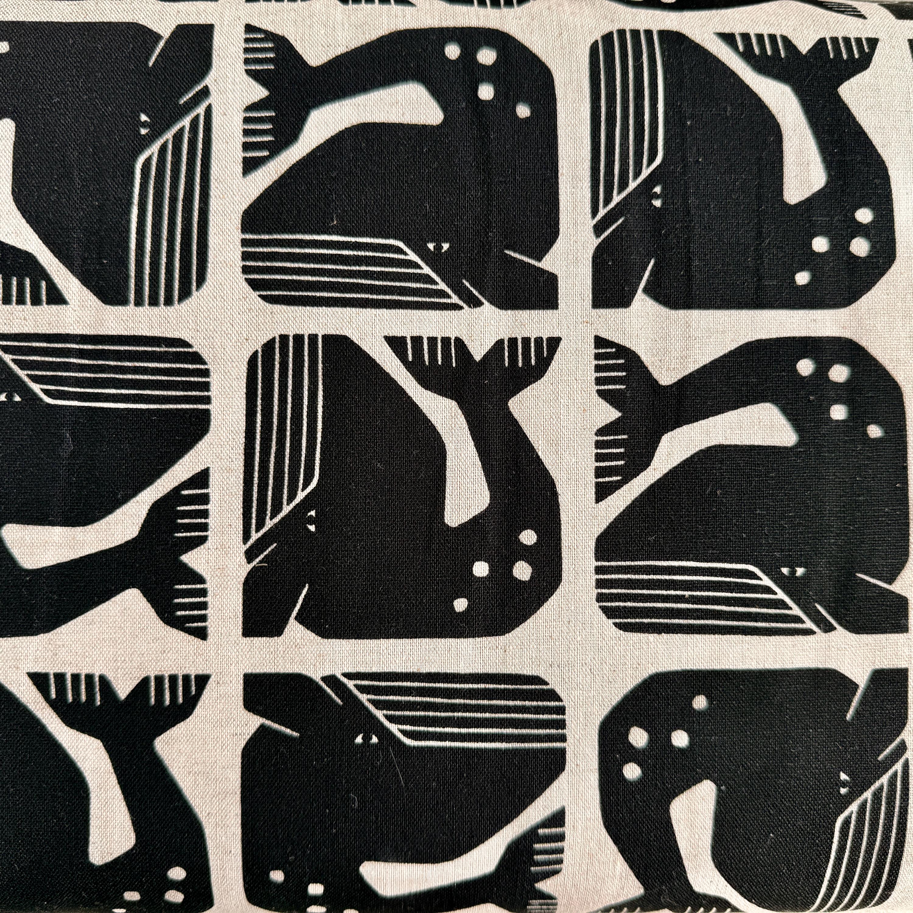 By the Seaside II-Grumpy Whale-Night Sky Unbleached Canvas-Loes Van Oosten-Cotton Steel