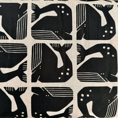 By the Seaside II-Grumpy Whale-Night Sky Unbleached Canvas-Loes Van Oosten-Cotton Steel