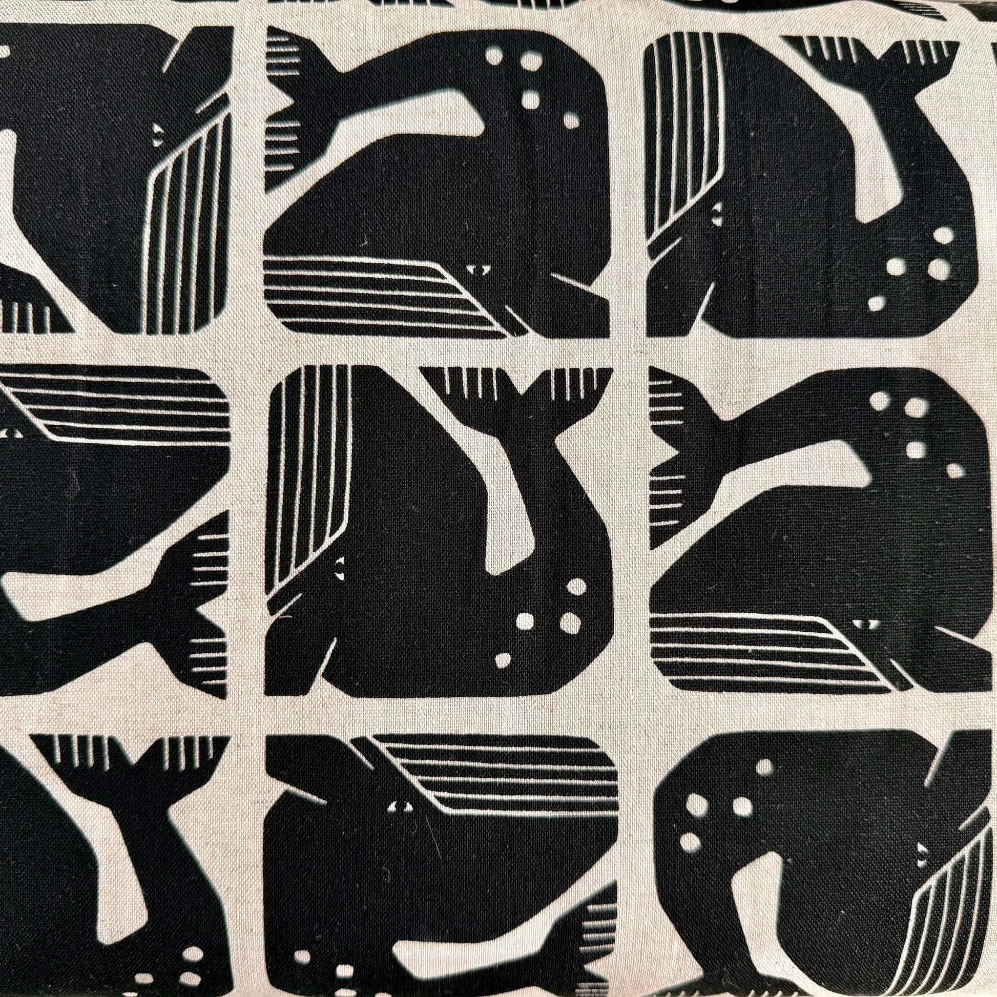 By the Seaside II-Grumpy Whale-Night Sky Unbleached Canvas-Loes Van Oosten-Cotton Steel