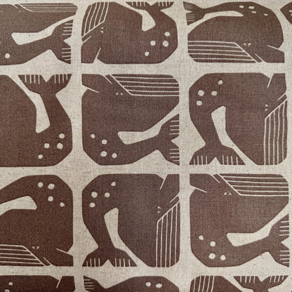 By the Seaside II-Grumpy Whale-Dark Gray Unbleached Canvas-Loes Van Oosten-Cotton Steel