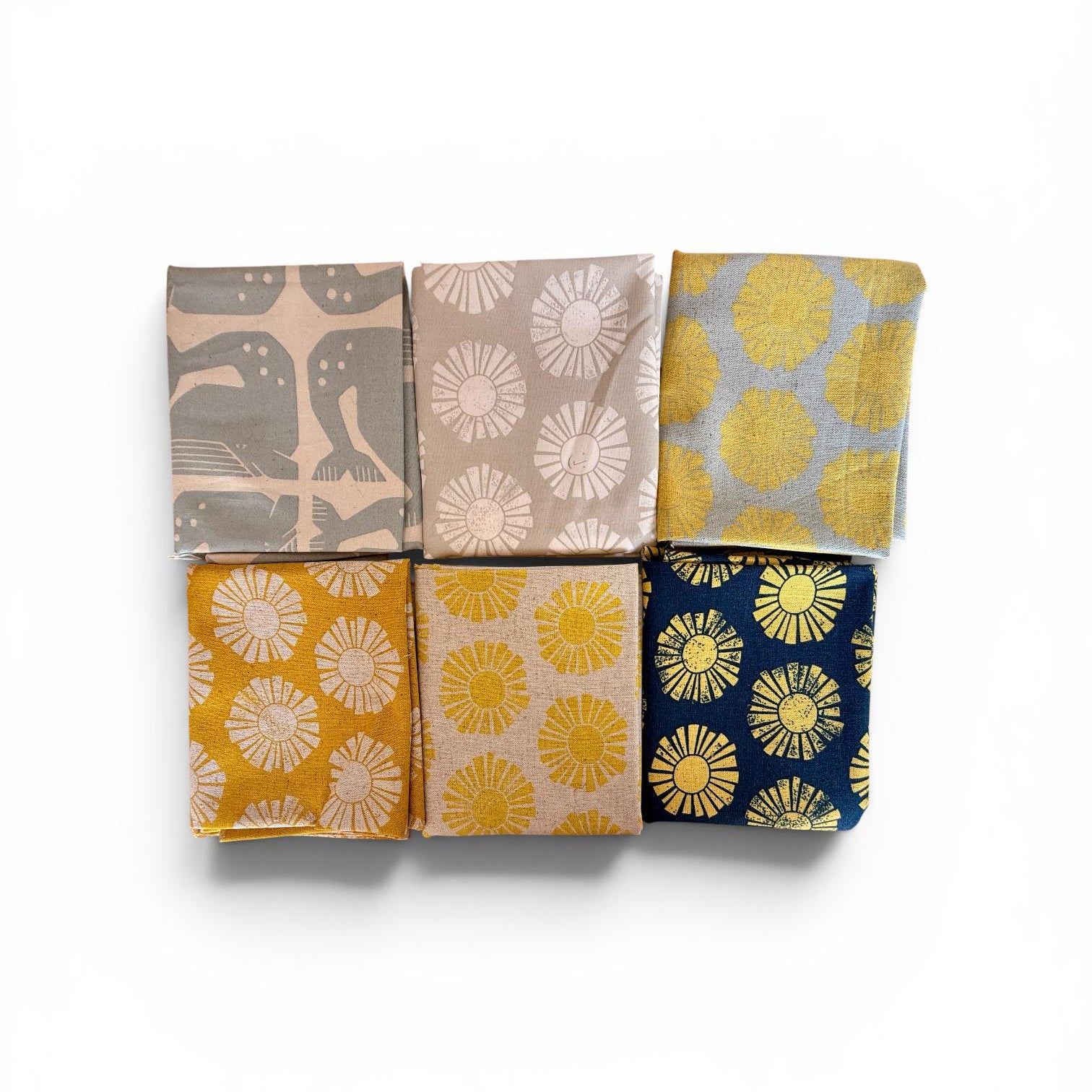 By the Seaside-Sunshine Grumpy Whales Unbleached Canvas Quilting Cotton Fat Quarter Bundle (10)-Loes Van Oosten-Cotton Steel
