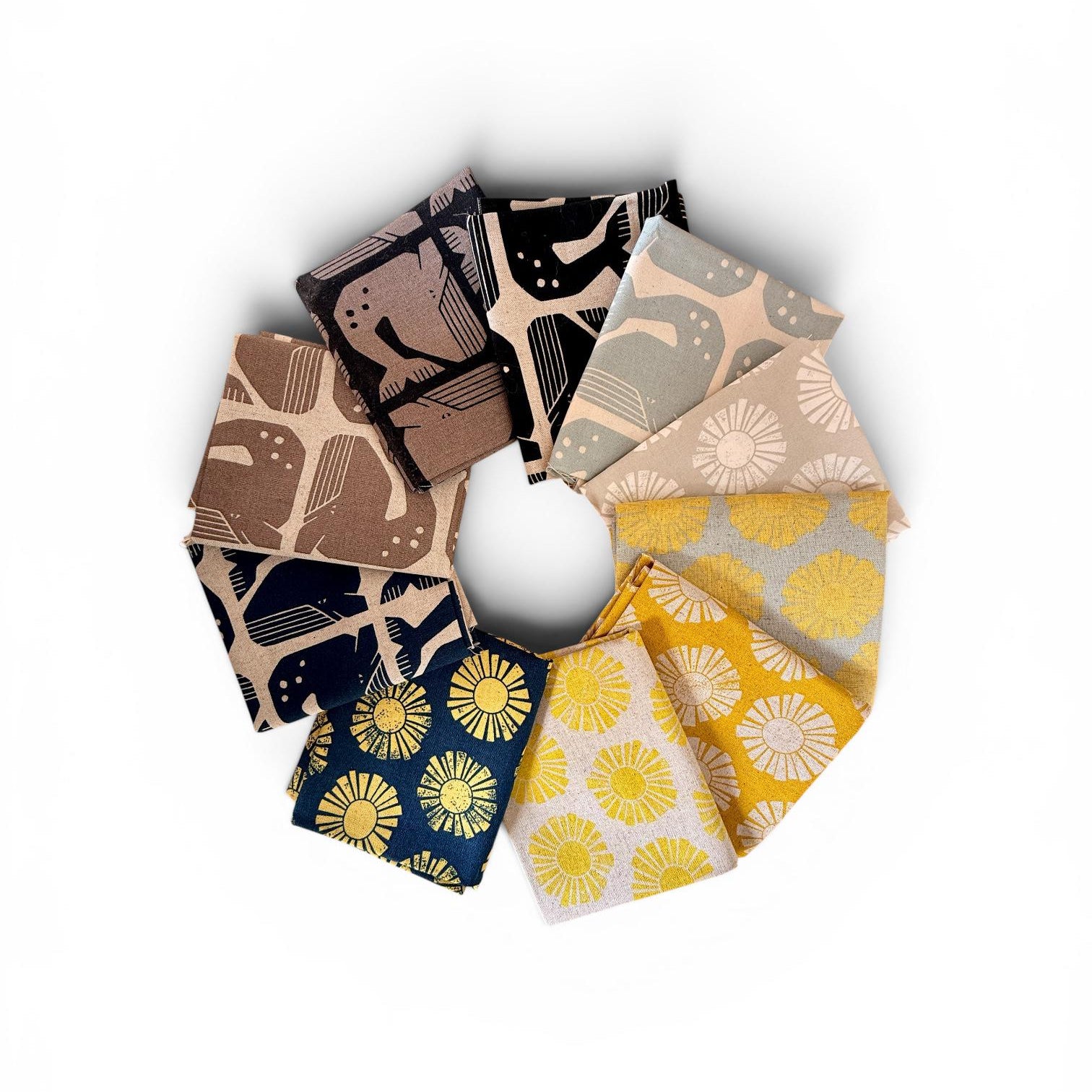 By the Seaside-Sunshine Grumpy Whales Unbleached Canvas Quilting Cotton Fat Quarter Bundle (10)-Loes Van Oosten-Cotton Steel
