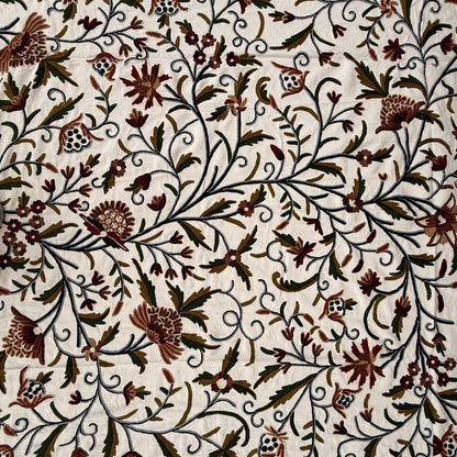 Crewel Hand Embroidered Fabric-Kashmir Crewel-Cotton Base-Myth D/7 Multi Color