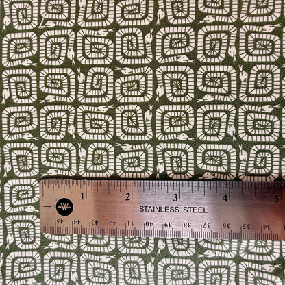 Rising Sun - Winding Snake - Very Green - Cotton + Steel - Loes Van Oosten - LV904-VG1