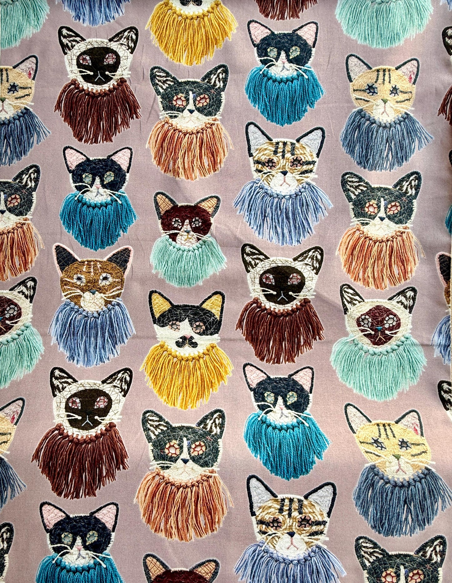 Cat Fabric - Funny Cats - Kokka - Kari Ishikawa - Japanese Quilting Cotton Fabric - EGX-9900-1A