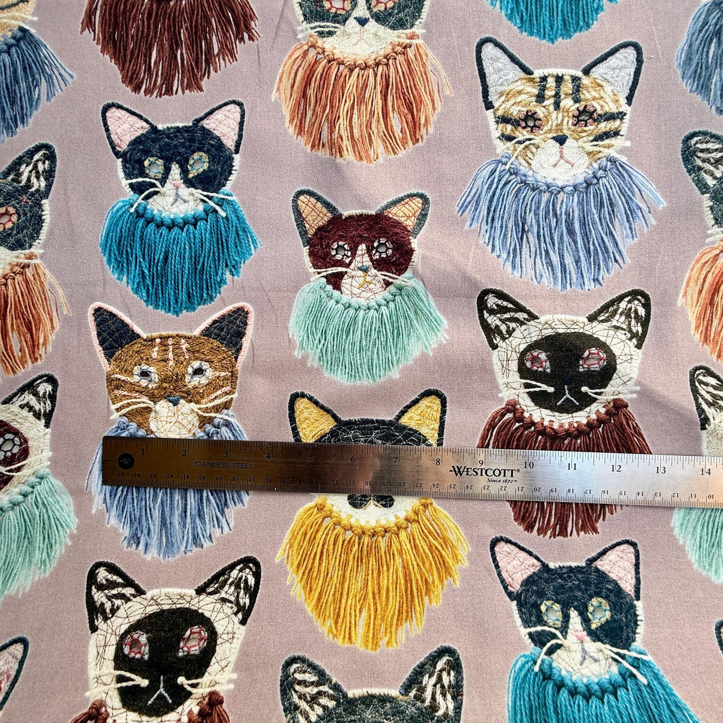 Cat Fabric - Funny Cats - Kokka - Kari Ishikawa - Japanese Quilting Cotton Fabric - EGX-9900-1A