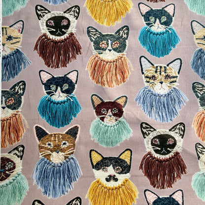 Cat Fabric - Funny Cats - Kokka - Kari Ishikawa - Japanese Quilting Cotton Fabric - EGX-9900-1A