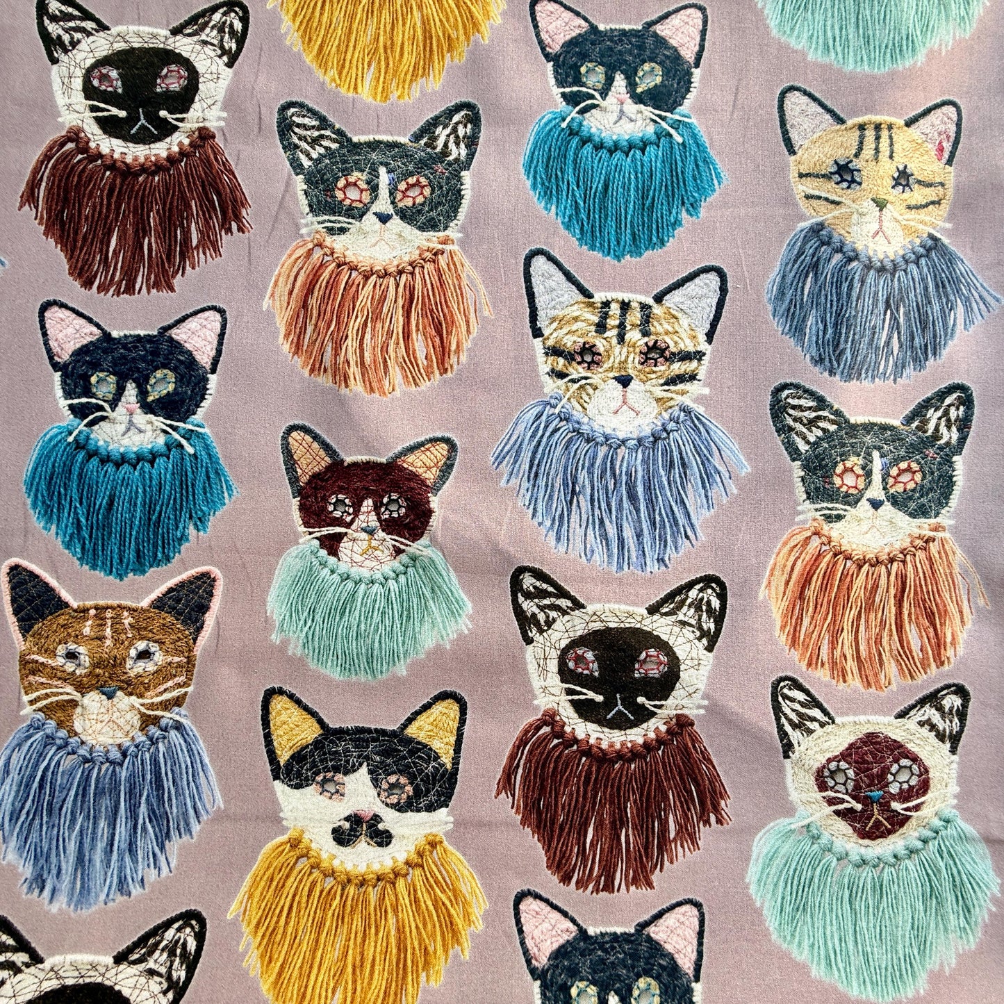 Cat Fabric - Funny Cats - Kokka - Kari Ishikawa - Japanese Quilting Cotton Fabric - EGX-9900-1A