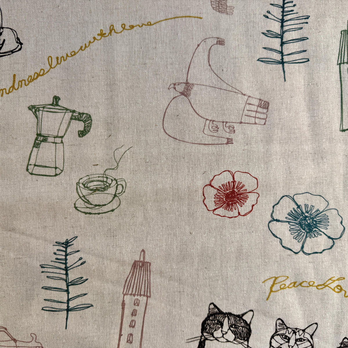 Cat Fabric - Kokka - Hayu- Japanese Quilting Cotton Fabric - EGX-7719-1A