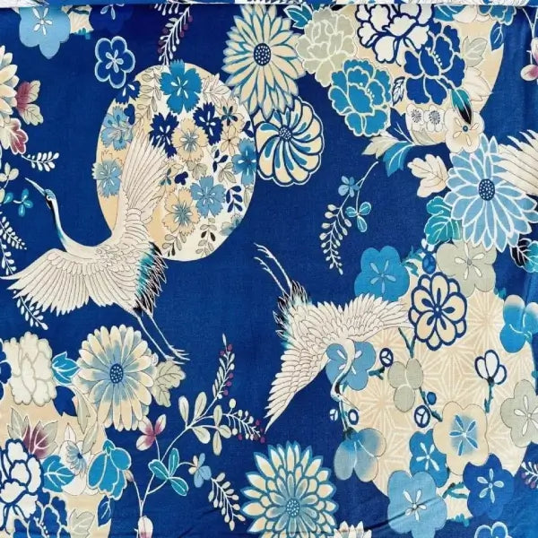 Kokka- Crane-Japanese Fabric-Sheeting  Cotton Fabric