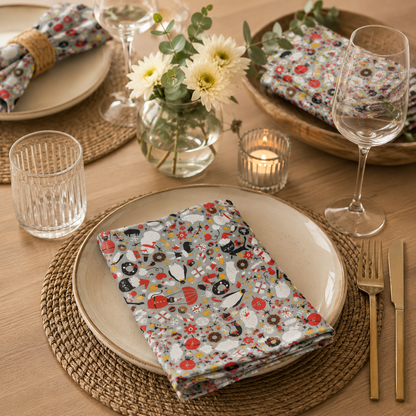 Waku Waku Christmas - Mixer - Gray Unbleached Fabric - Naocom - Cotton+ Steel