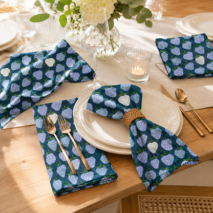 Under the Apple Tree – Queen of Berries – California Blue Fabric – Loes Van Oosten – Cotton + Steel