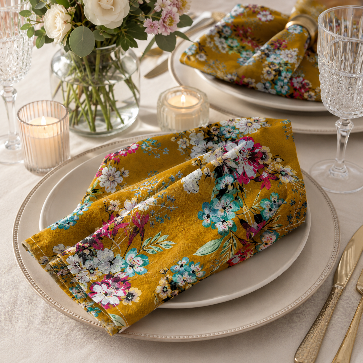 Floral Japanese Lawn Fabric- Hokkoh Fabric-Cotton Rayon-307-1800 - 4B