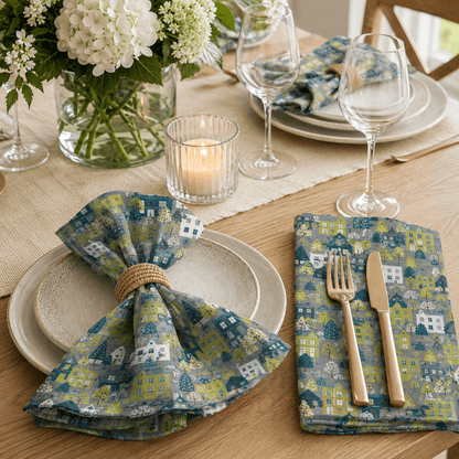House-House Fabric-Robert Kaufman-Sevenberry-Cotton Flax