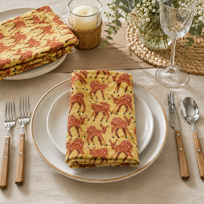 On a Fall Day Fawn & Blonde Fabric – Loes Van Oosten for Cotton + Steel – Premium Quilting Cotton – Autumn Woodland Fabric
